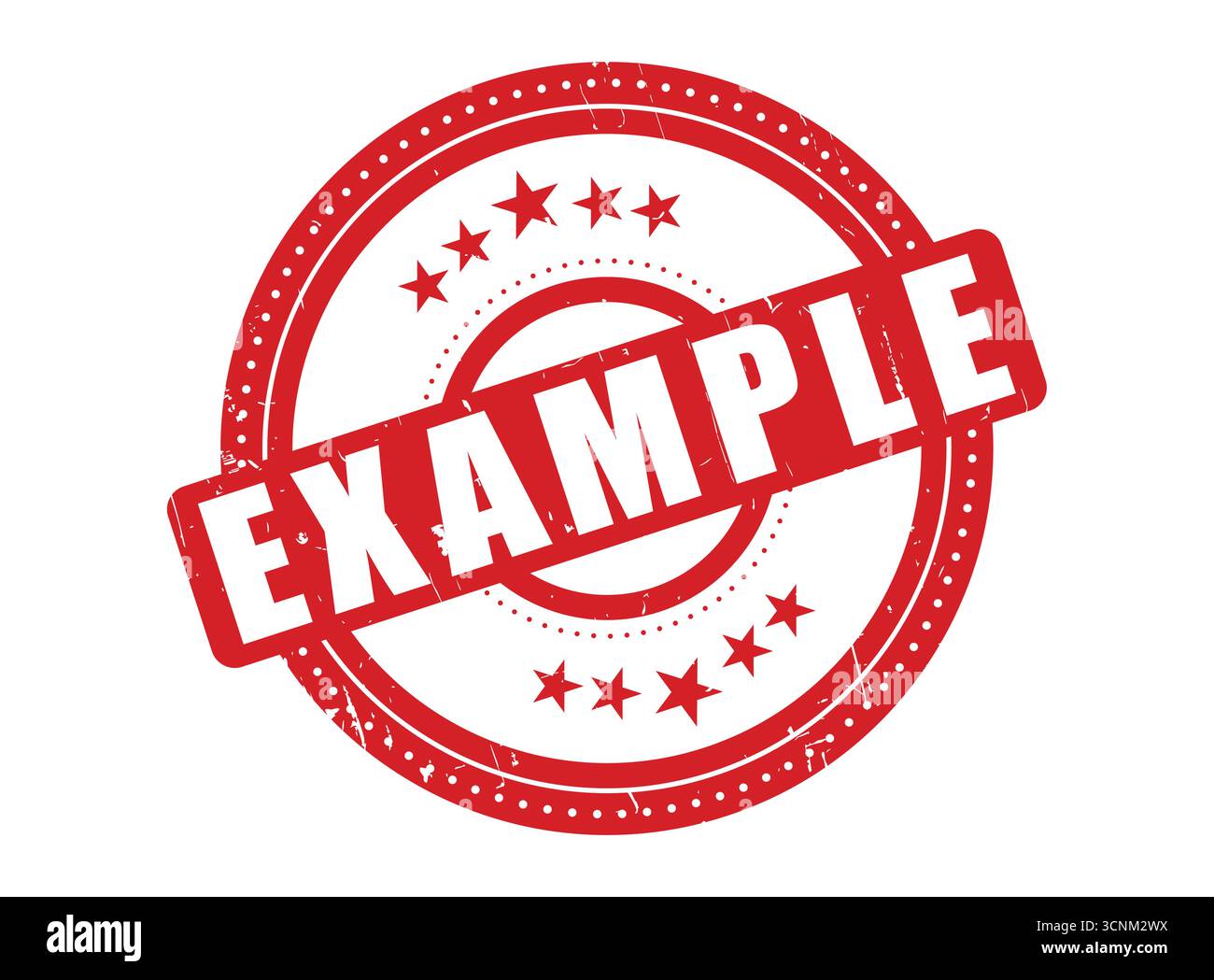 A Example Rubber Stamp Seal with a Dotted Circle Stock Vector