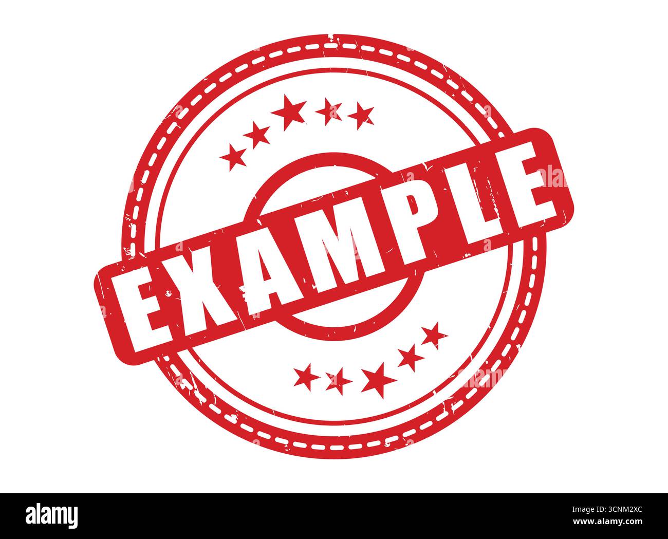 A Example Rubber Stamp Seal with a Star Border Stock Vector