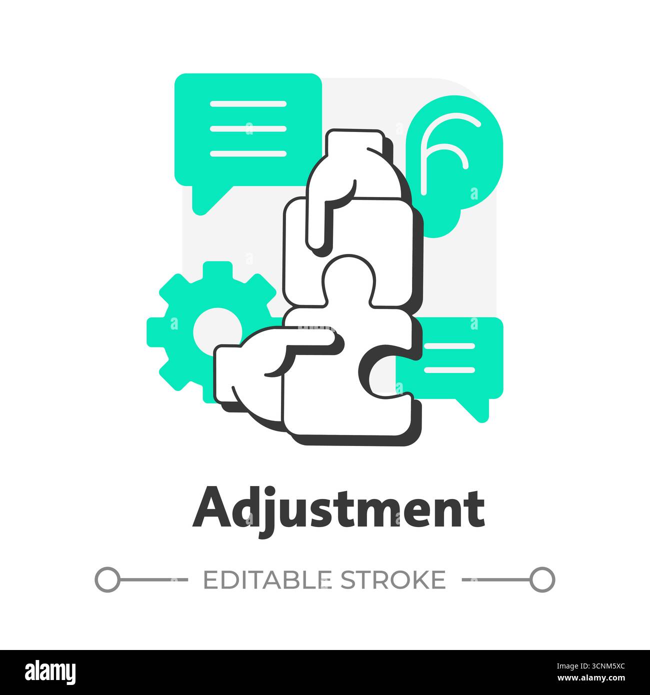 Adjustment flat outline concept icon Stock Vector