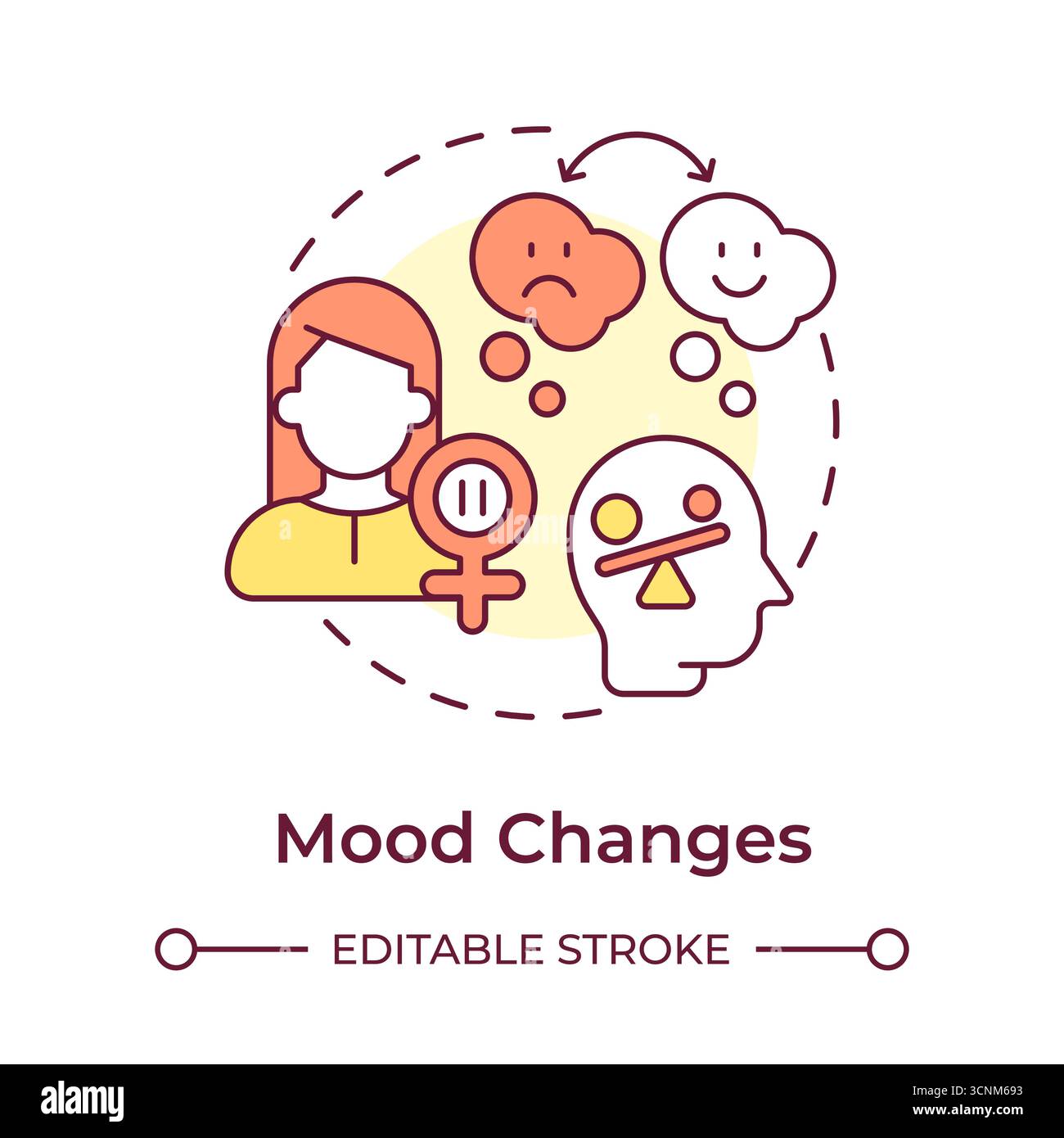 Mood changes multi color concept icon Stock Vector