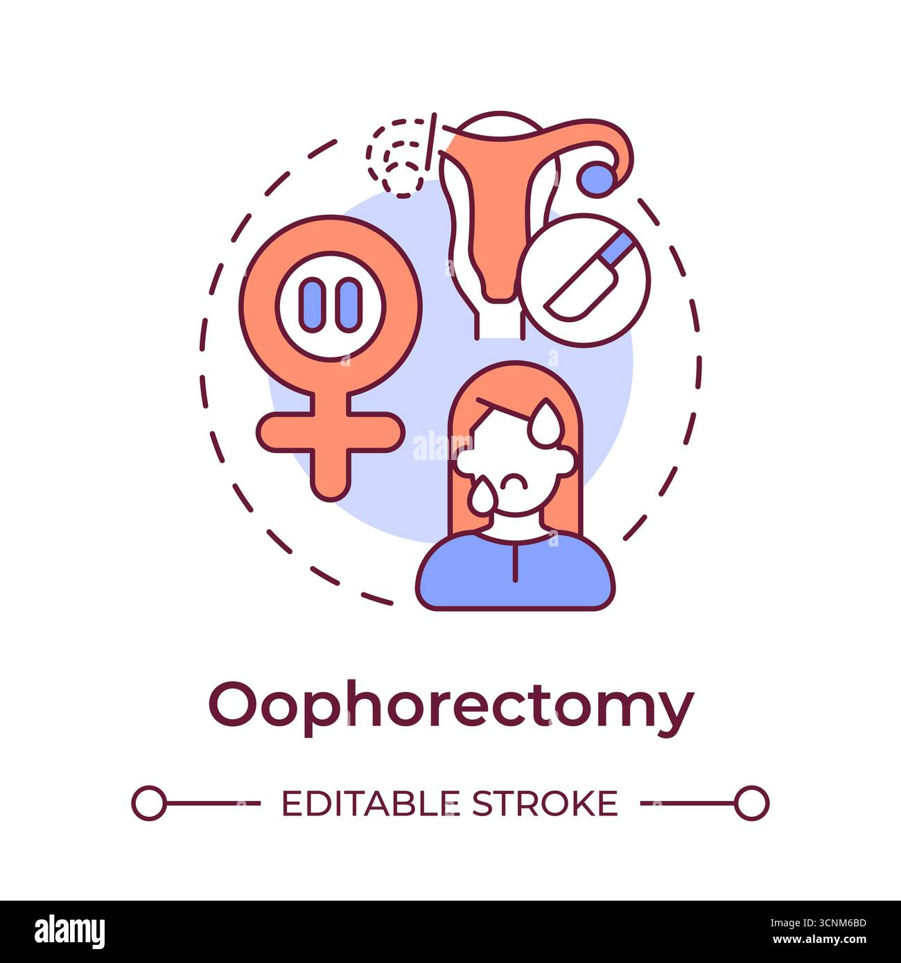 Oophorectomy multi color concept icon Stock Vector