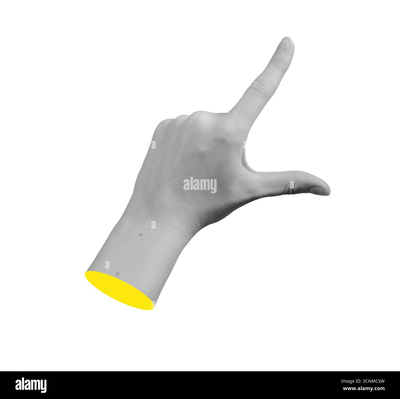 Human hand making an L shape gesture with index finger pointing upward ...