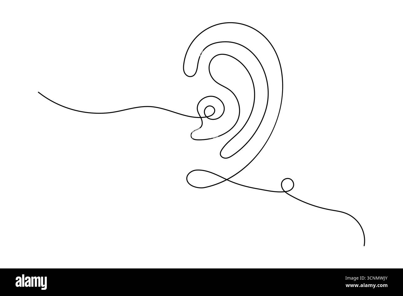Ears icon continuous one line drawing minimalist style isolate outline ...