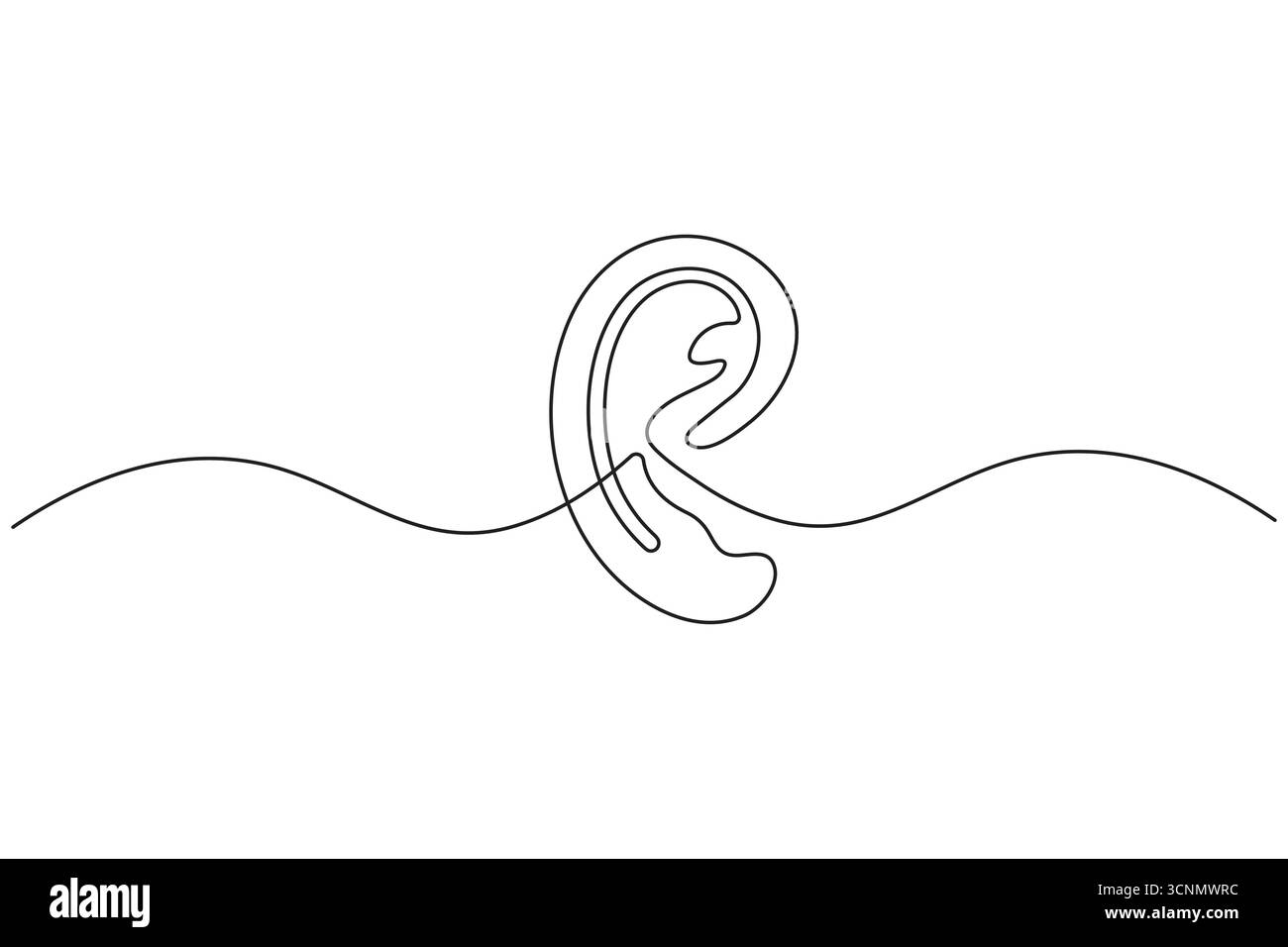 Ears icon continuous one line drawing minimalist style isolate outline ...