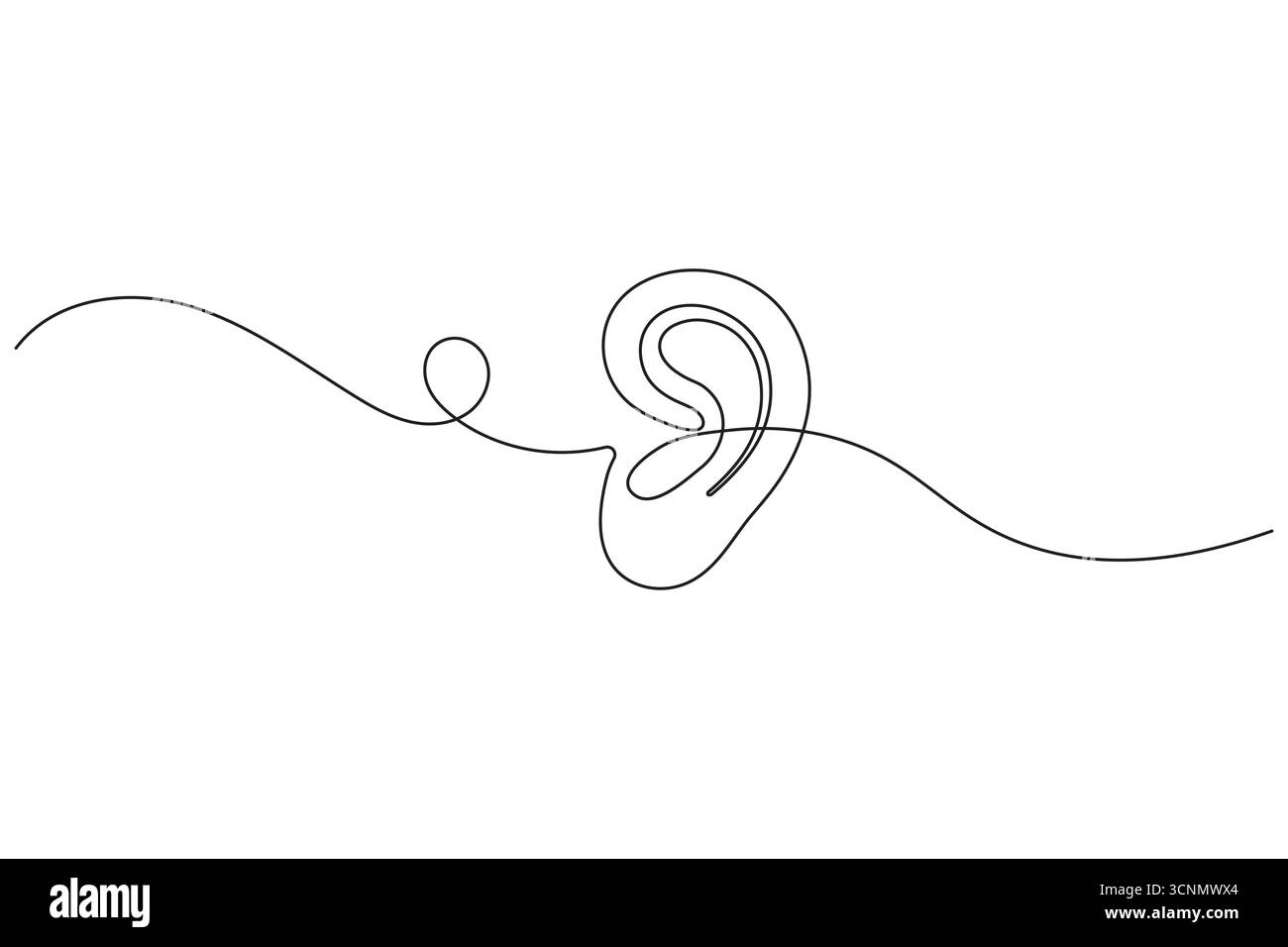 Ears icon continuous one line drawing minimalist style isolate outline ...