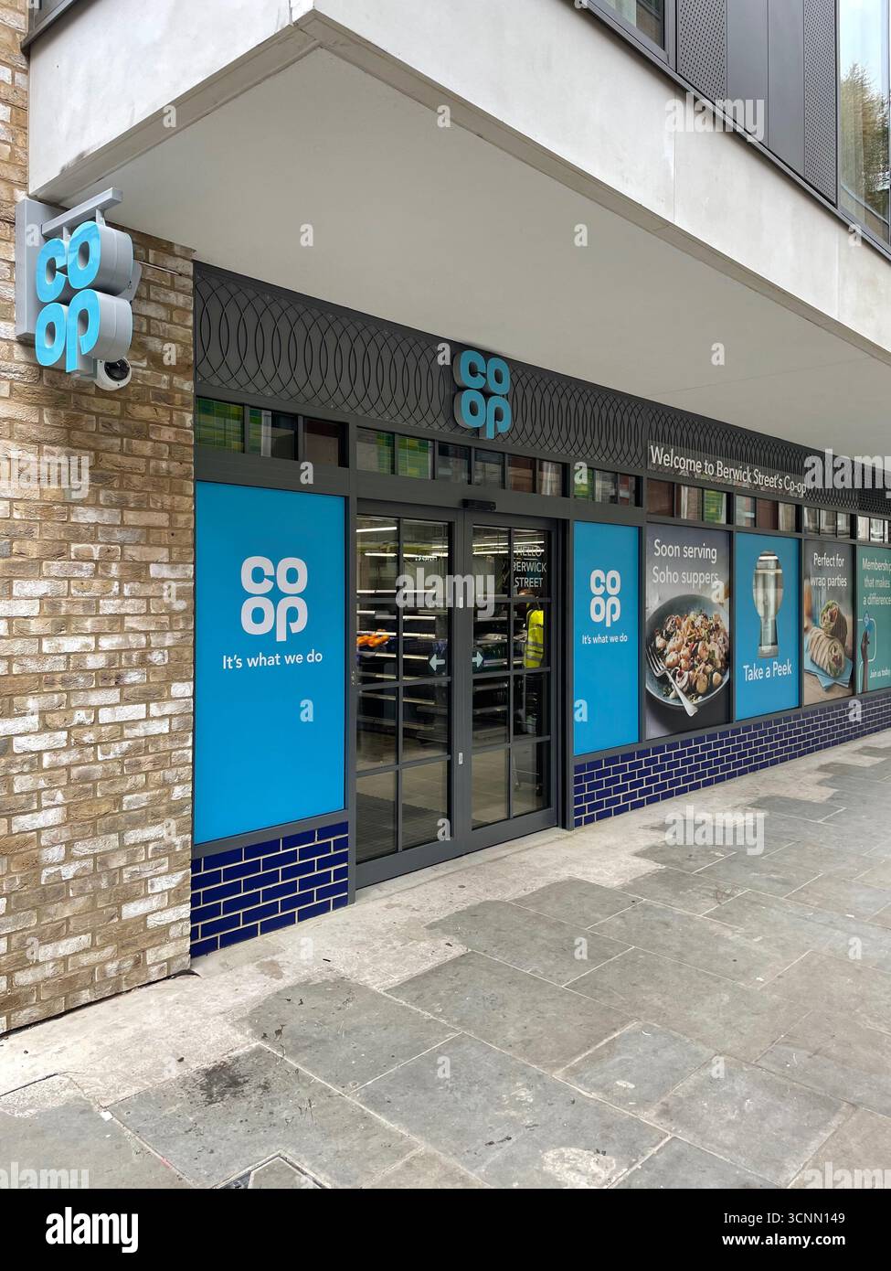 brand new convenience food store entrance - Smartphone Captured Stock Image