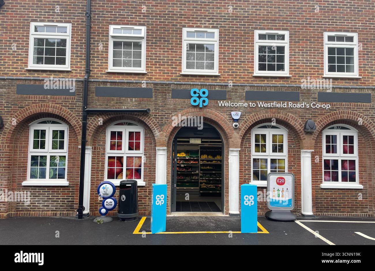 brand new convenience food store entrance - Smartphone Captured Stock Image