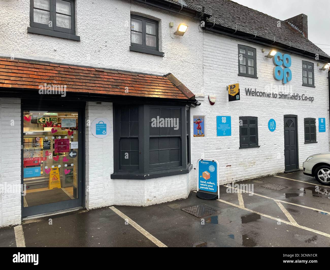brand new convenience food store entrance - Smartphone Captured Stock Image
