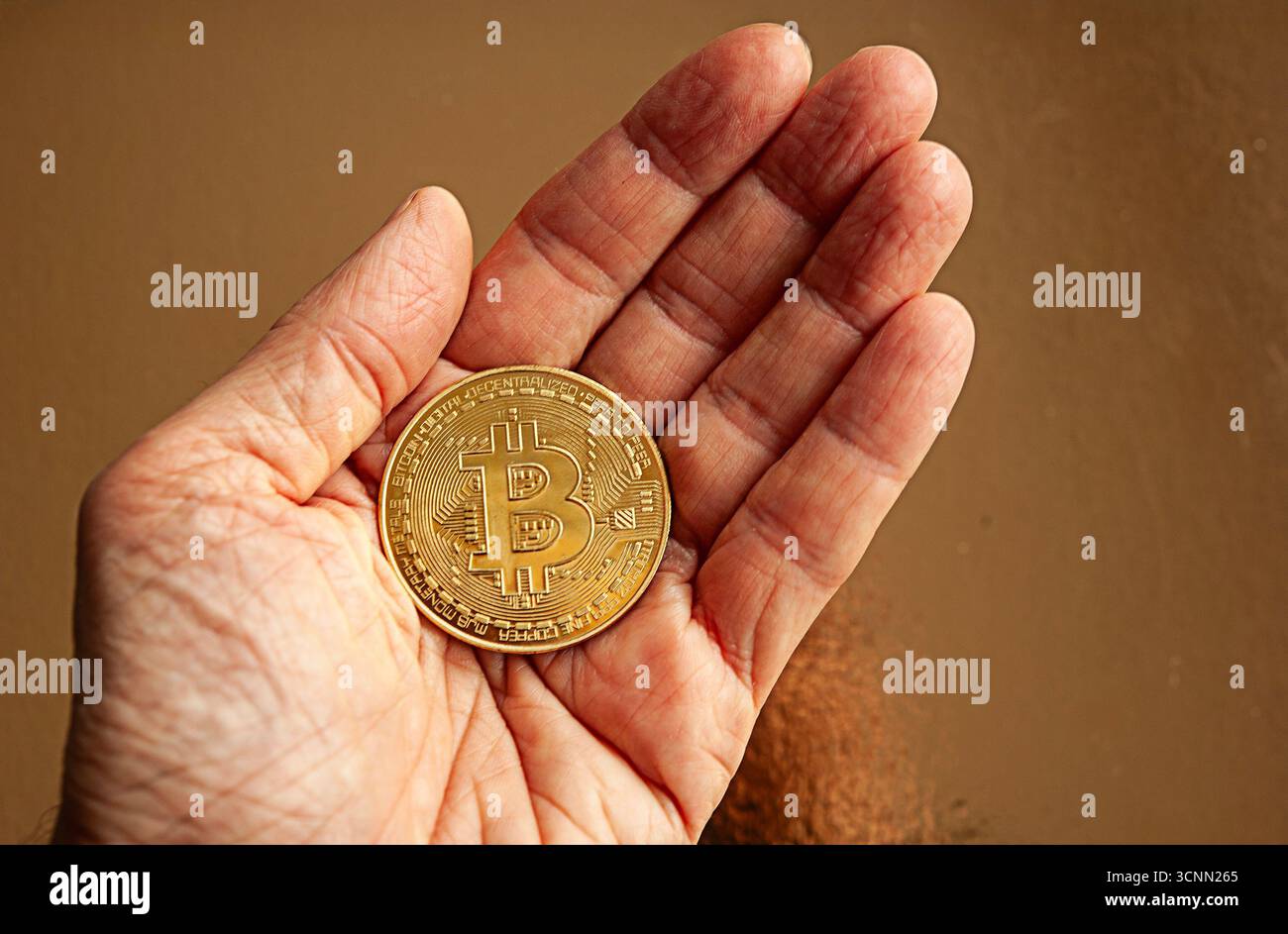 golden coin with symbol B symbolizing the crypto currency BITCOIN Stock  Photo - Alamy