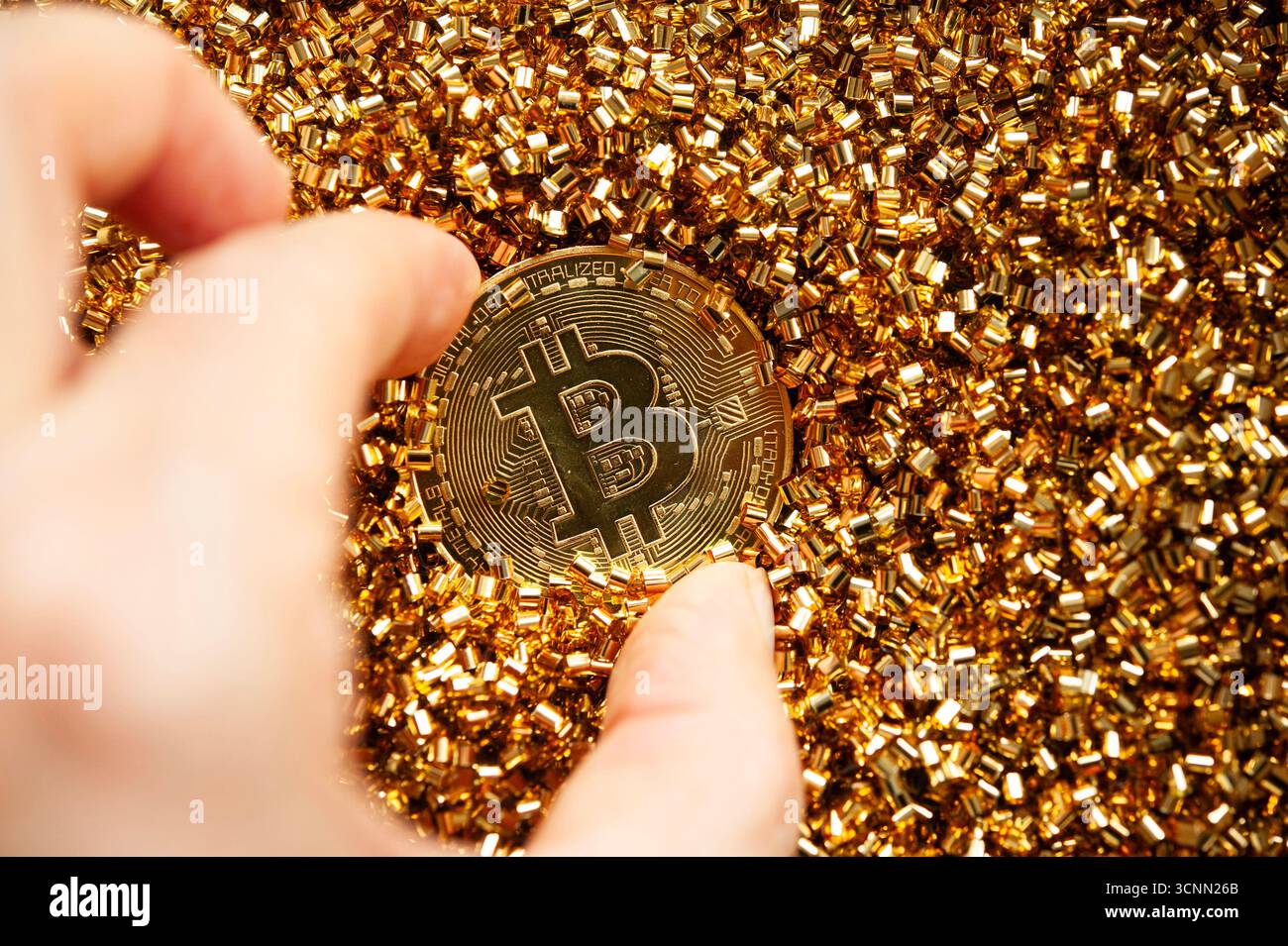 golden coin with symbol B symbolizing the crypto currency BITCOIN Stock  Photo - Alamy