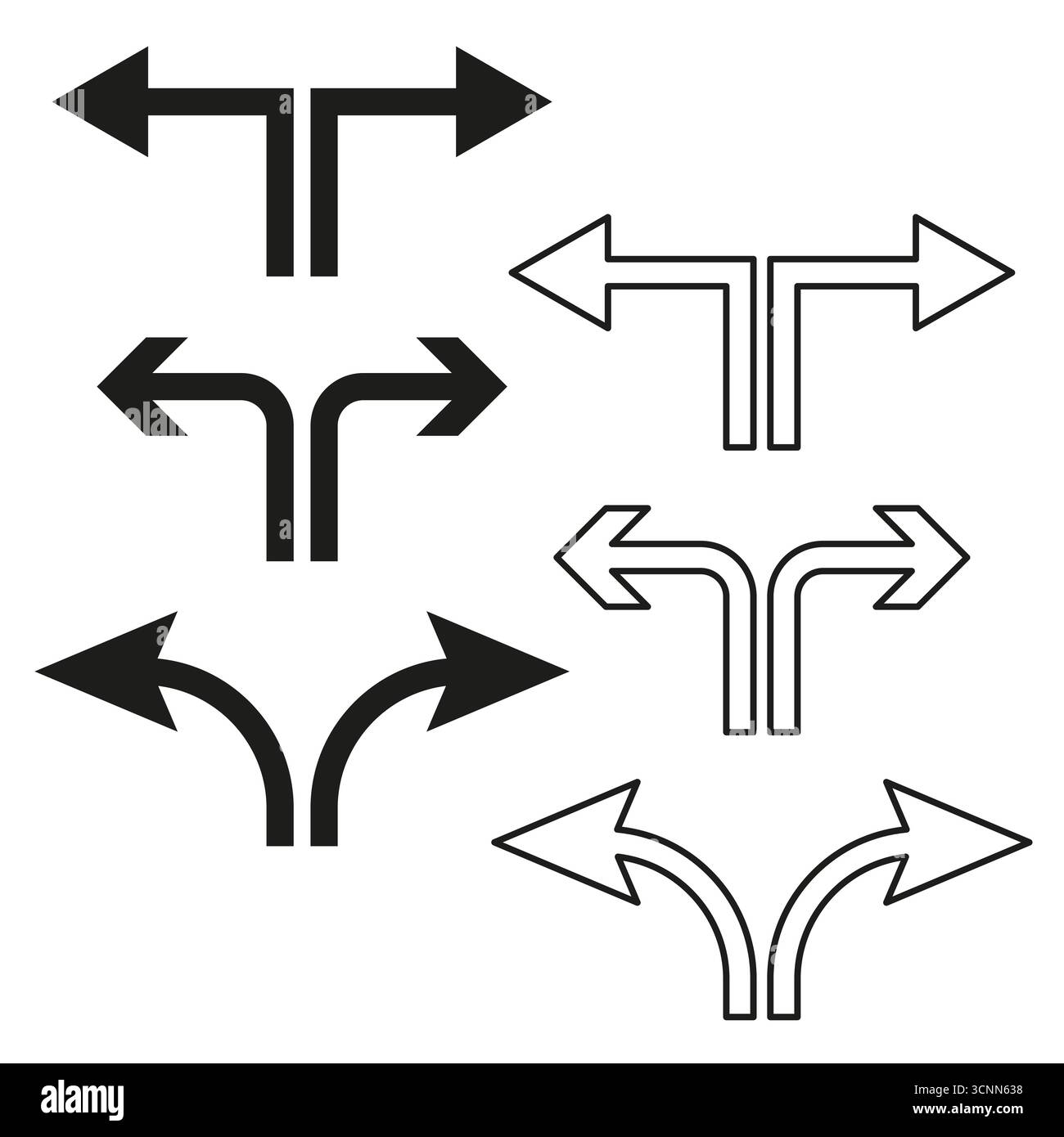 Set of road signs. Directional arrow symbols. Navigation Vector ...