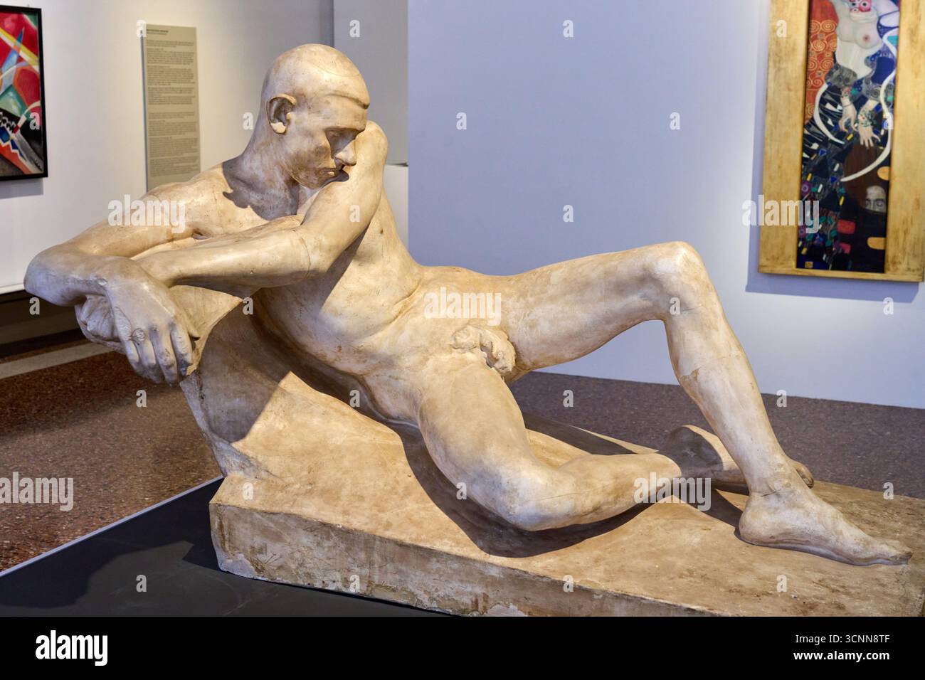 Adolfo Wildt (Milano 1868-1931), Uomo che tace, 1899, Man Who Stays Silent, Plaster, Ca' Pesaro Museum, Venice, Venezia, Veneto, Italy Stock Photo