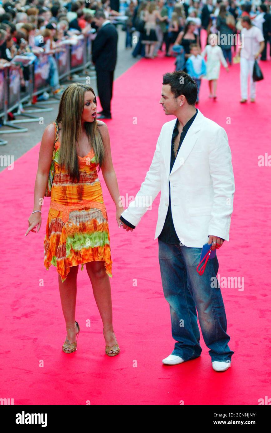 Michelle Heaton and Andy Scott Lee at the UK premiere of 'Herbie: Fully Loaded'. Vue West End, London, 28 July 2005 Stock Photo