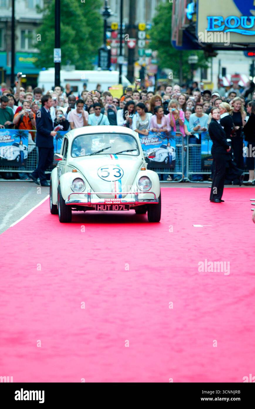 The Herbie Car at the UK premiere of 'Herbie: Fully Loaded'. Vue West End, London, 28 July 2005 Stock Photo