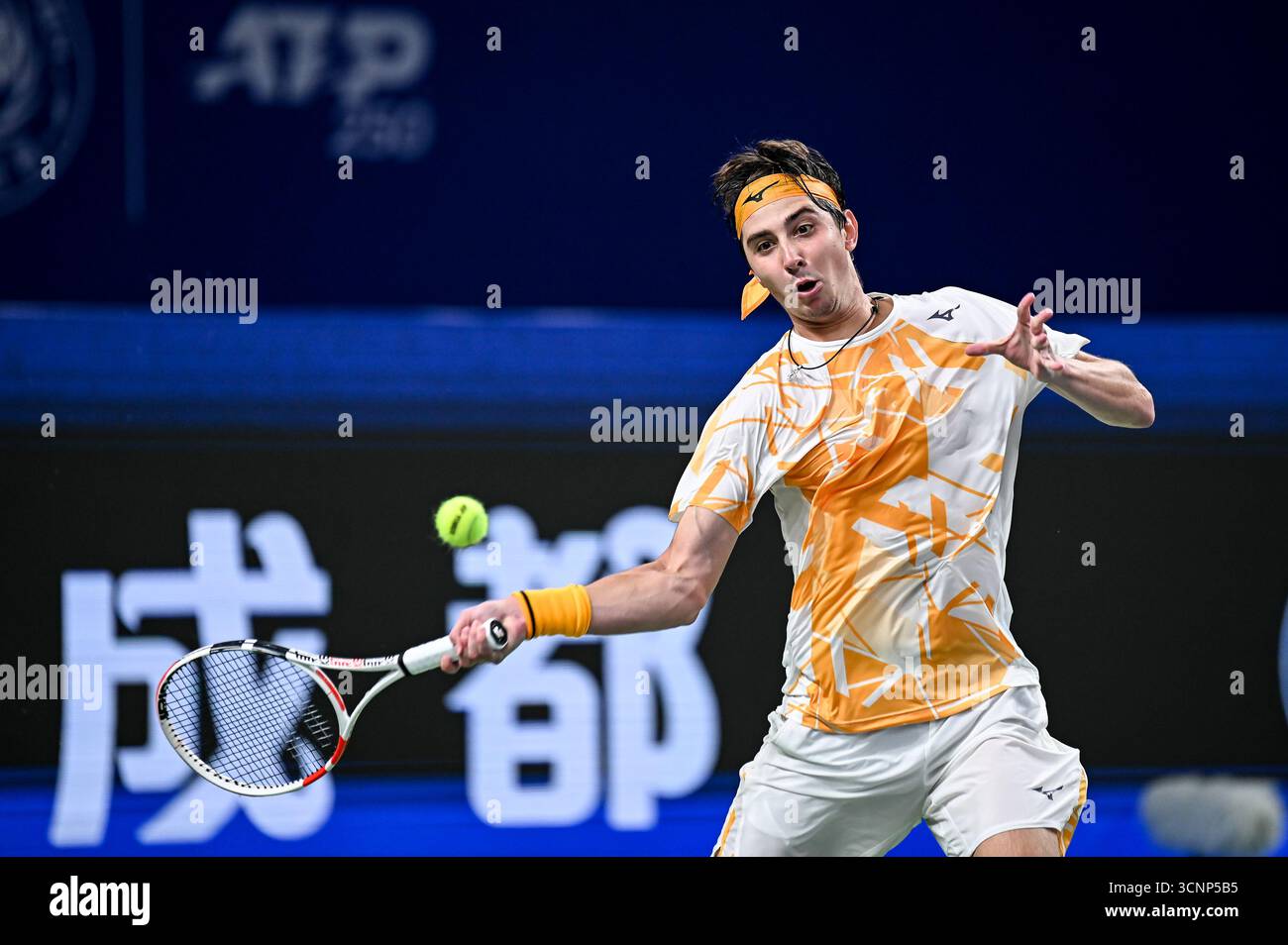 Chengdu, China PR. 22 September, 2025. Alexander Shevchenko during the Day 7 of ATP 250 Chengdu Open 2025 at Sichuan International Tennis Centre. Credit: Meng Gao/Alamy Live News Stock Photo