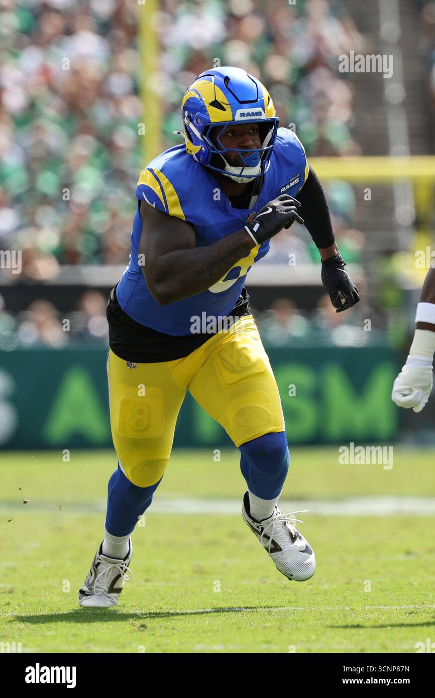 Los Angeles Rams linebacker Jared Verse in action during the first half ...
