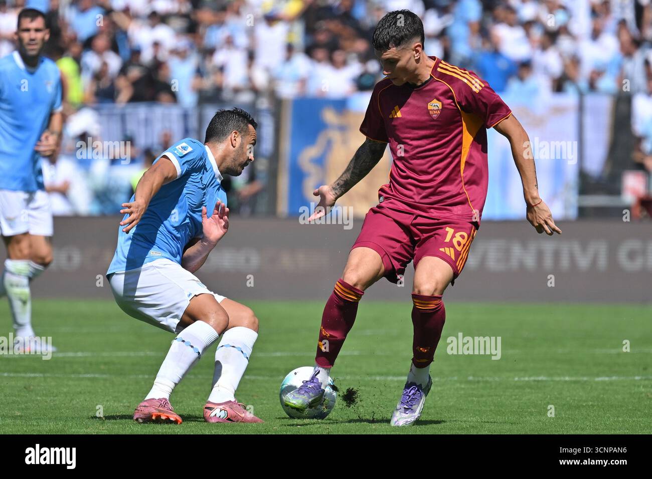 Pedro Rodriguez As Roma Pedro Rodriguez of SS Lazio (L) Matias Soule of AS Roma seen in action ...