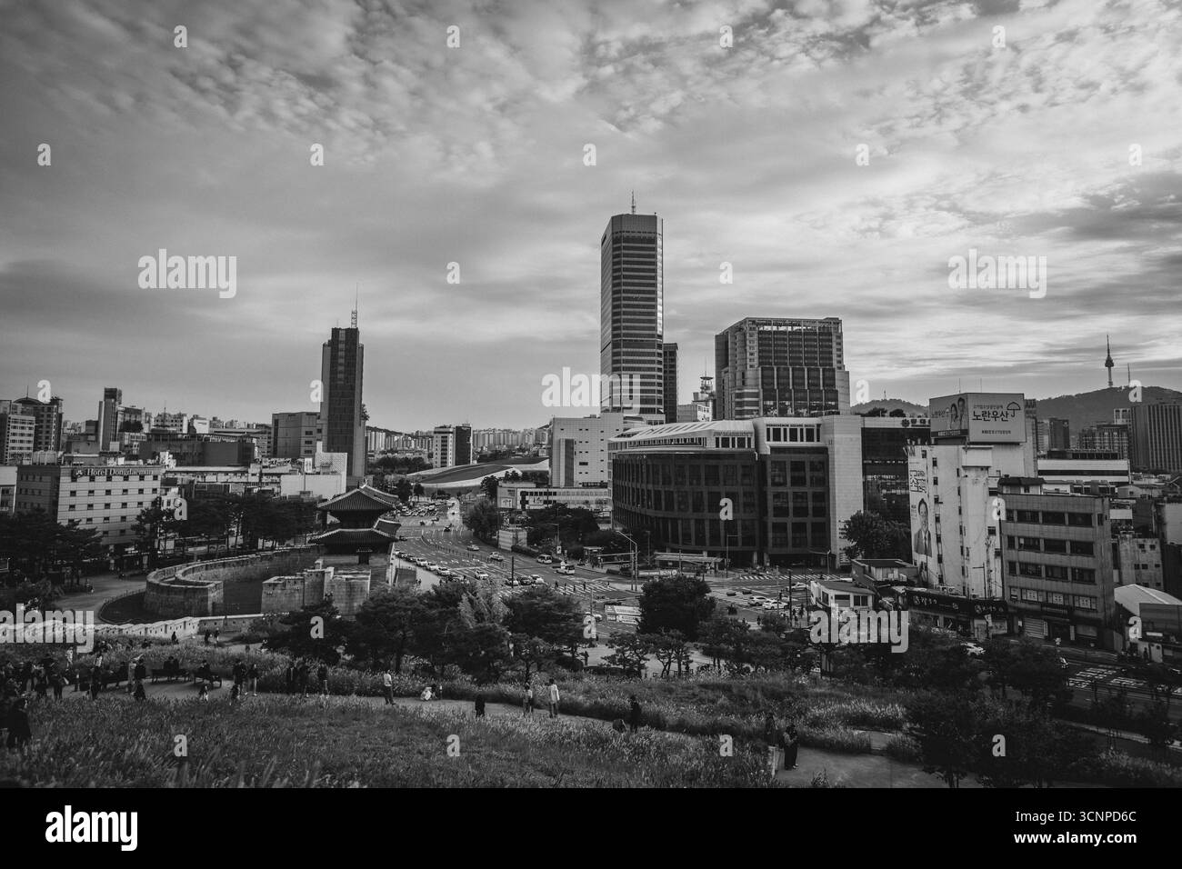View of Seoul city from Heunginjimun Park South Korea Stock Photo