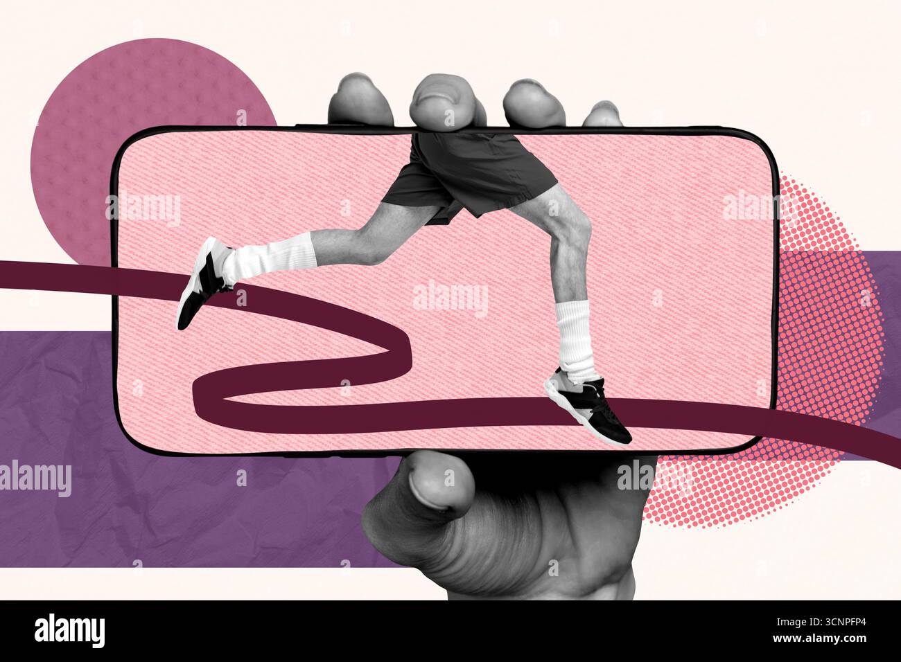 Exclusive 3d full image photo collage of bodyless male legs run jogging ...