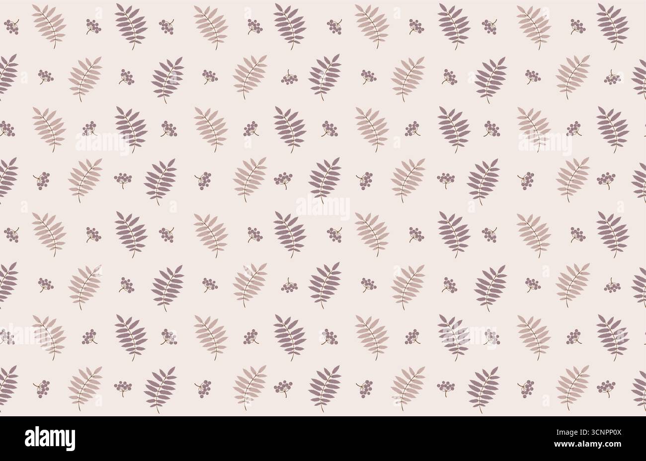 Foliage vector pattern. Seamless foliage pattern. Hand drawn foliage pattern. Foliage print. Stock Vector