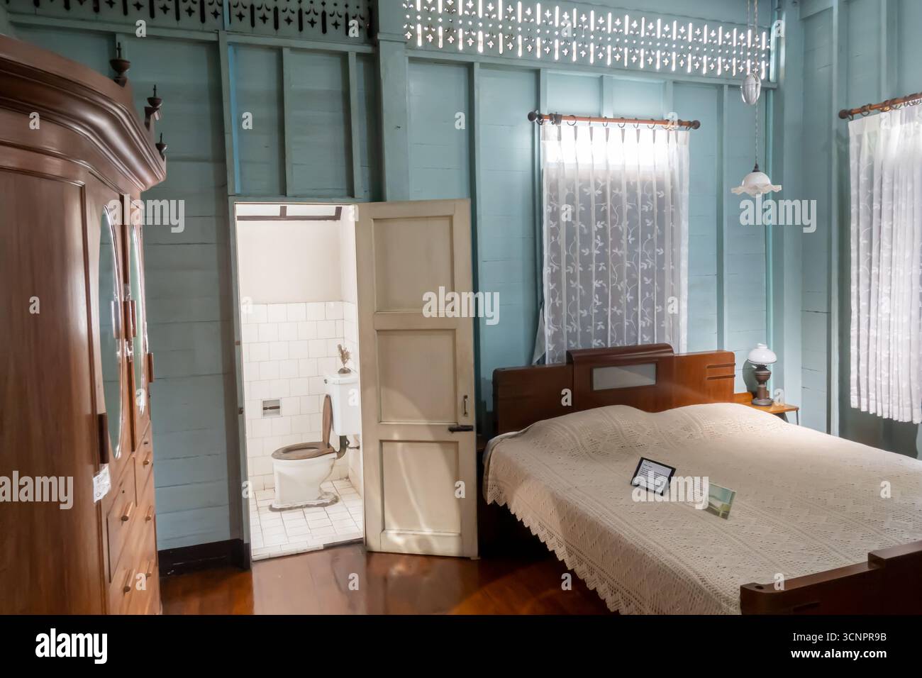 Bedroom, Bangkokian Museum terrace, Bangkok, Thailand Stock Photo