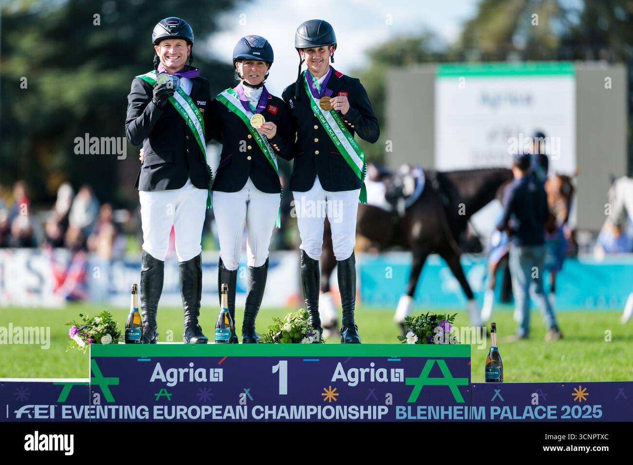 Individual top three riders (L-R: second Michael Jung, winner Laura ...