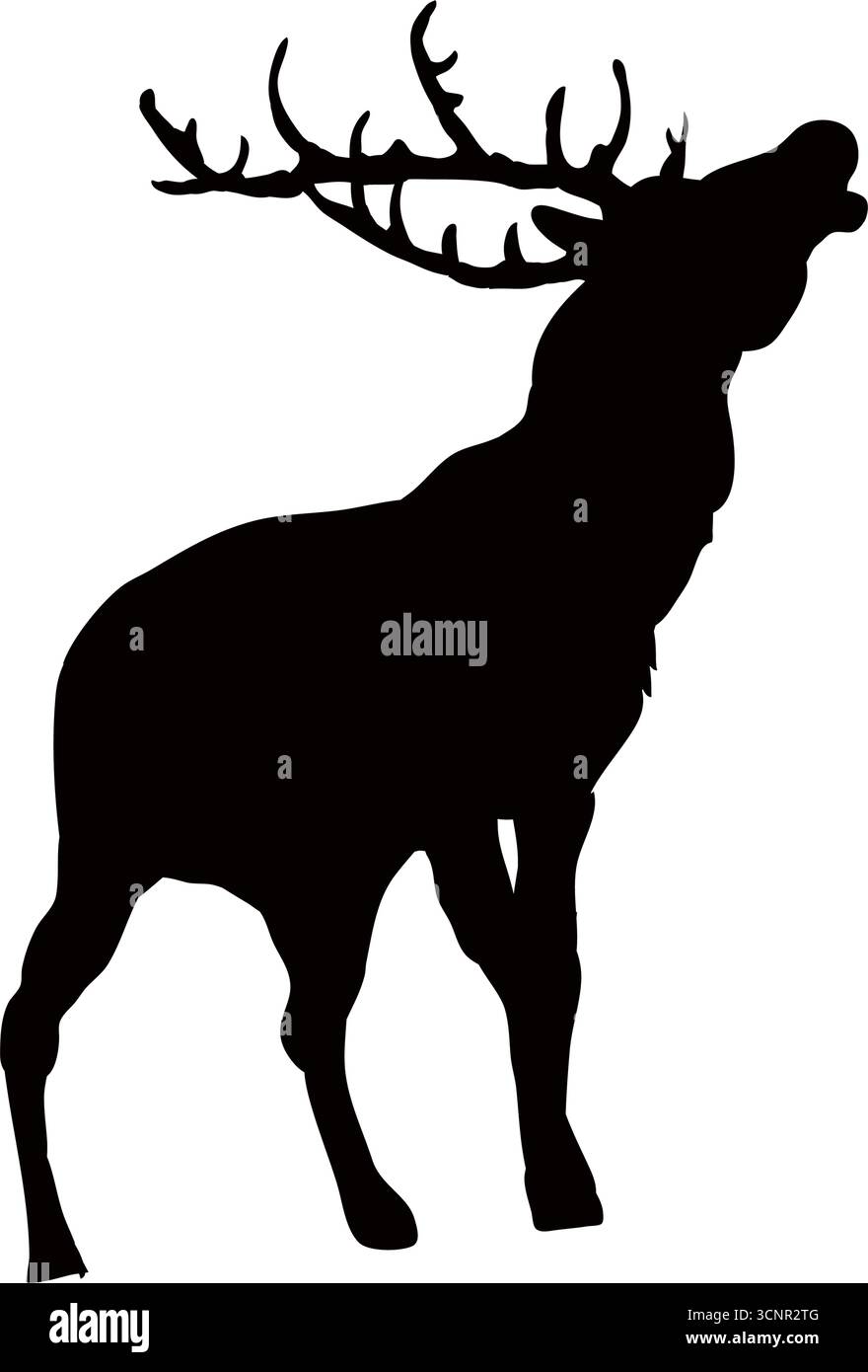 Red deer stag silhouette - vector illustration Stock Vector Image & Art ...