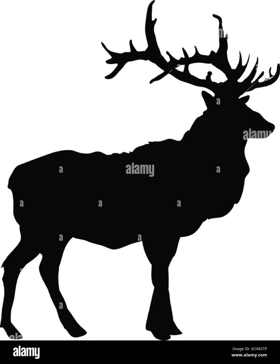Red deer stag silhouette - vector illustration Stock Vector Image & Art ...