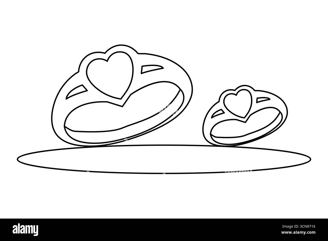 Wedding ring continuous one line drawing in minimalist style with ...