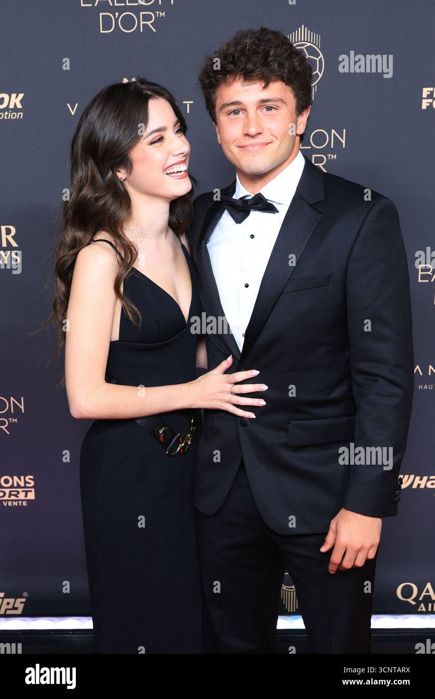 Joao Neves and his wife Madalena Aragao attends the 69th Ballon D'Or