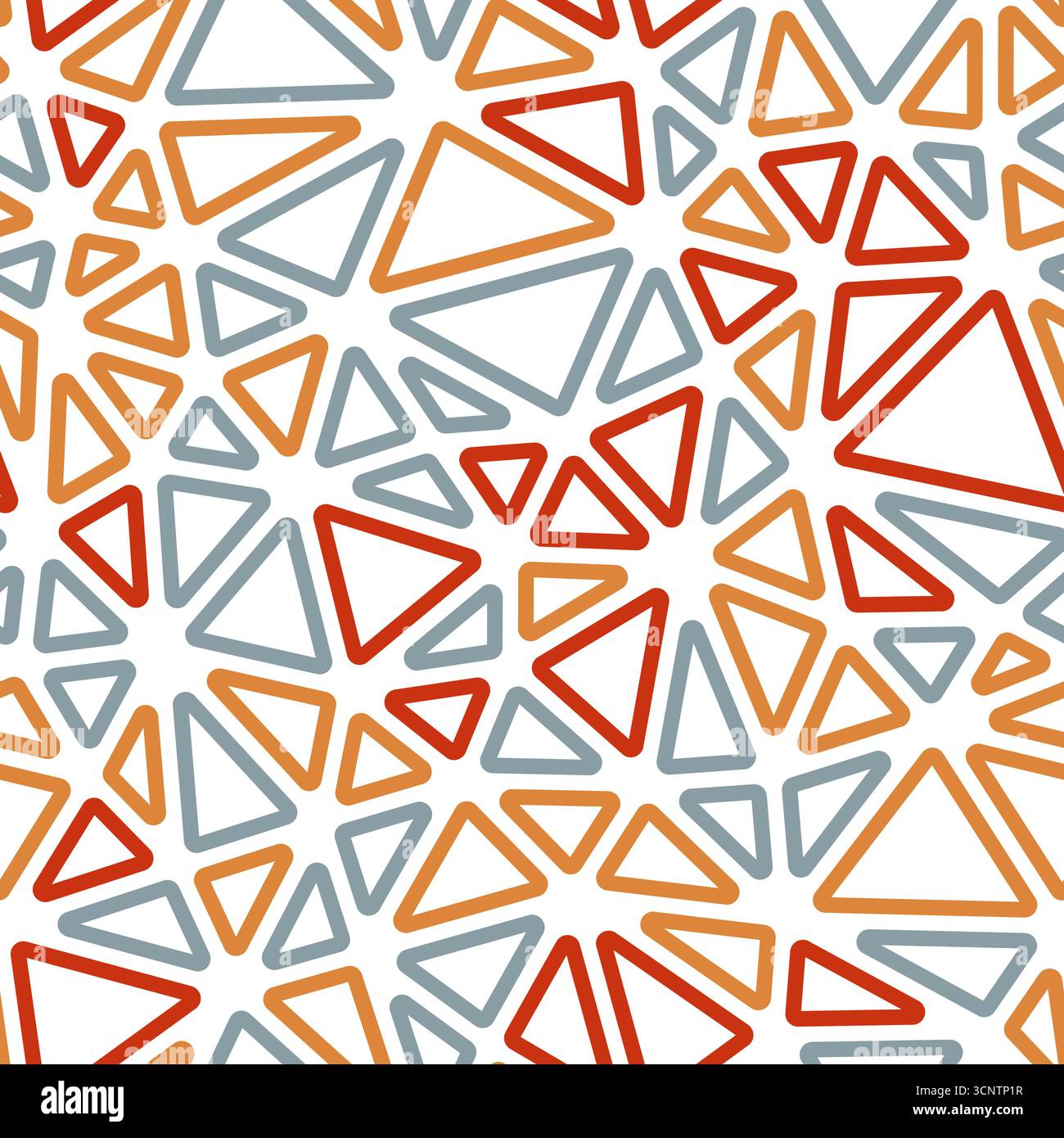 Mosaic background. Medium triangle size. Multiple color styles. Rounded triangles outlined. Repeatable pattern. Metallic rust texture. Stock Vector