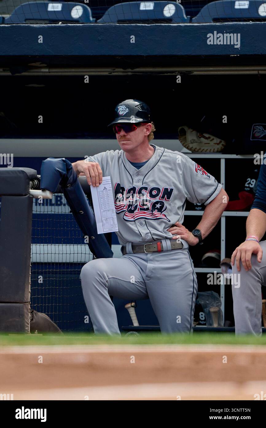 Lehigh Valley IronPigs bench coach Chris Adamson (30) during an MiLB ...