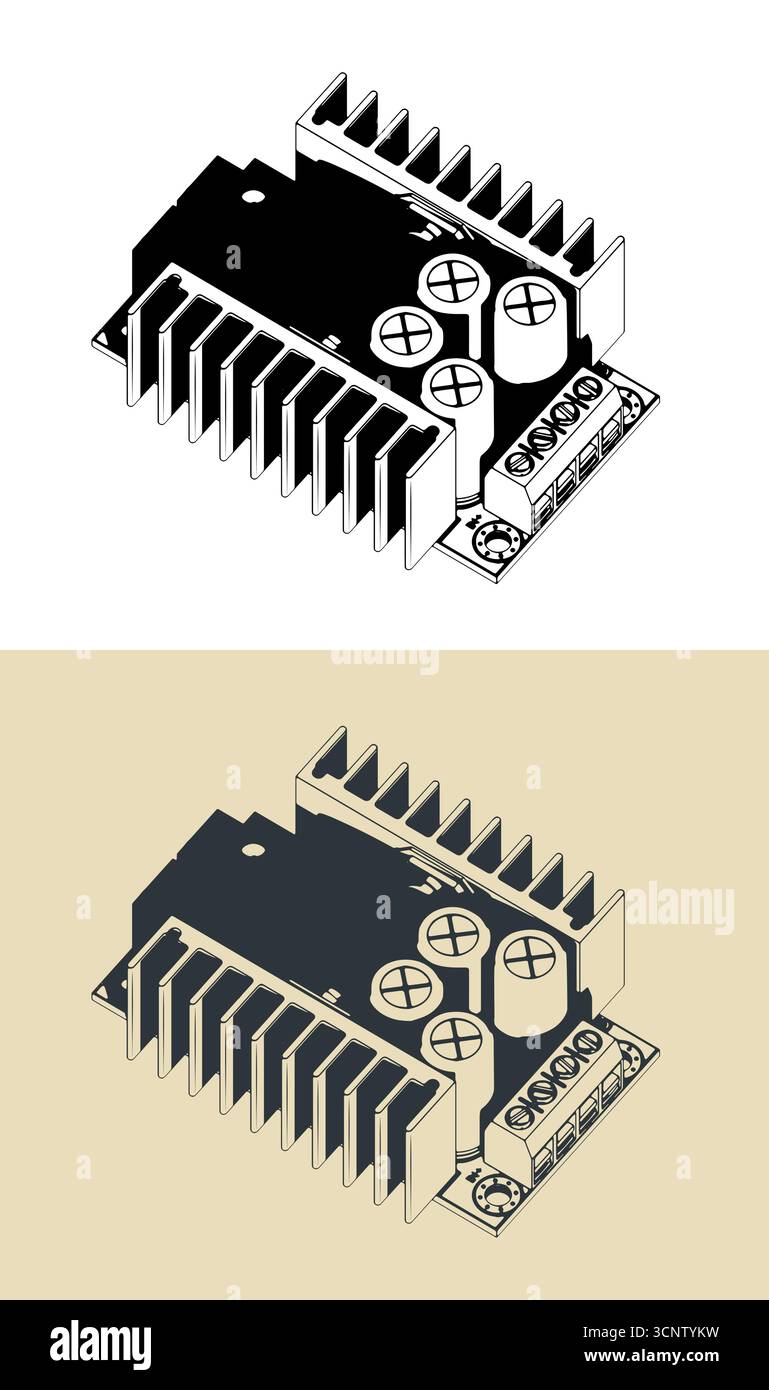 DC power supply stylized vector illustrations Stock Vector
