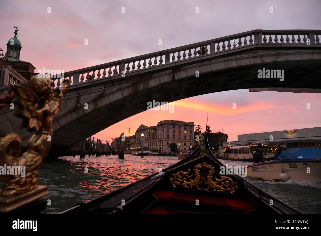 Sunset from the Grand Canal in a Gondola, Venice, Italy Stock Photo - Alamy