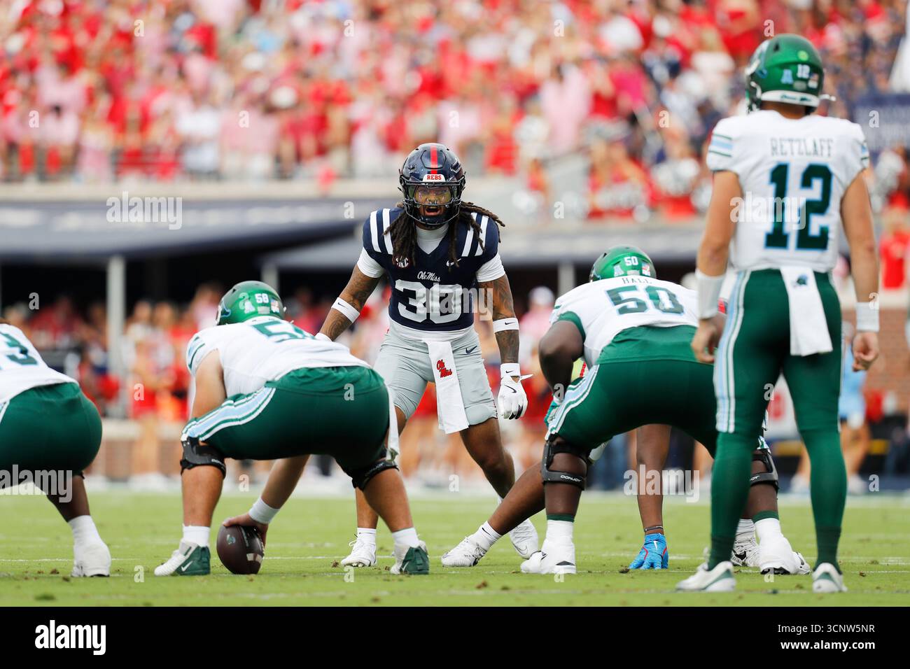OXFORD, MS - SEPTEMBER 20: Ole Miss Rebels linebacker Jaden Yates (30 ...