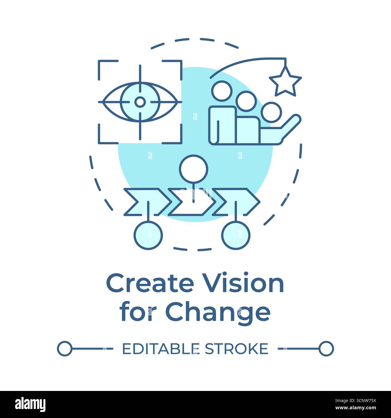 Create vision for change soft blue concept icon Stock Vector