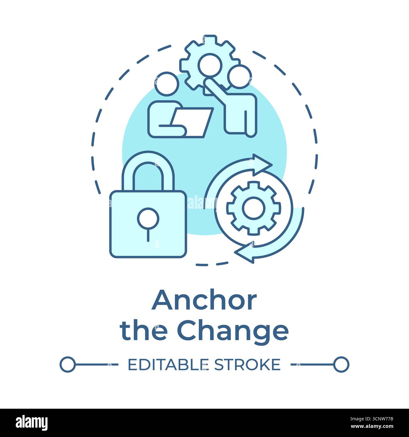 Anchor change soft blue concept icon Stock Vector