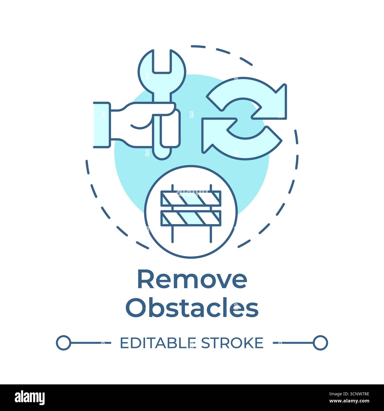 Remove obstacles soft blue concept icon Stock Vector