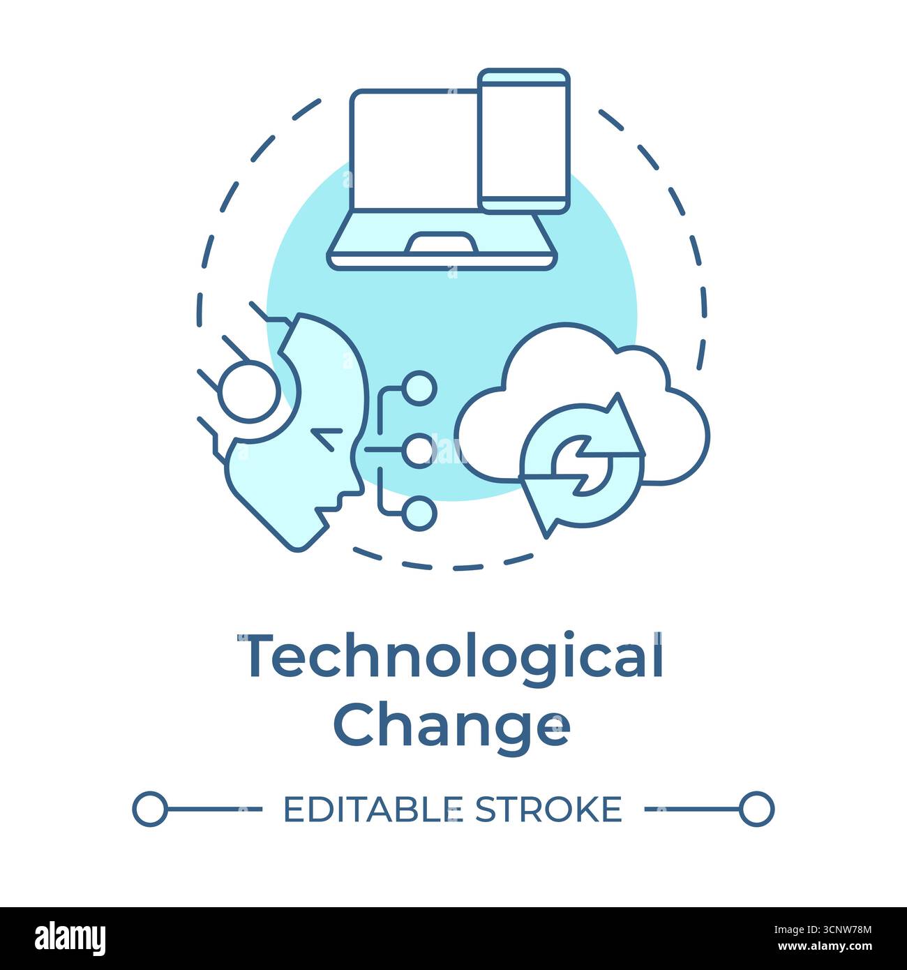 Technological change soft blue concept icon Stock Vector