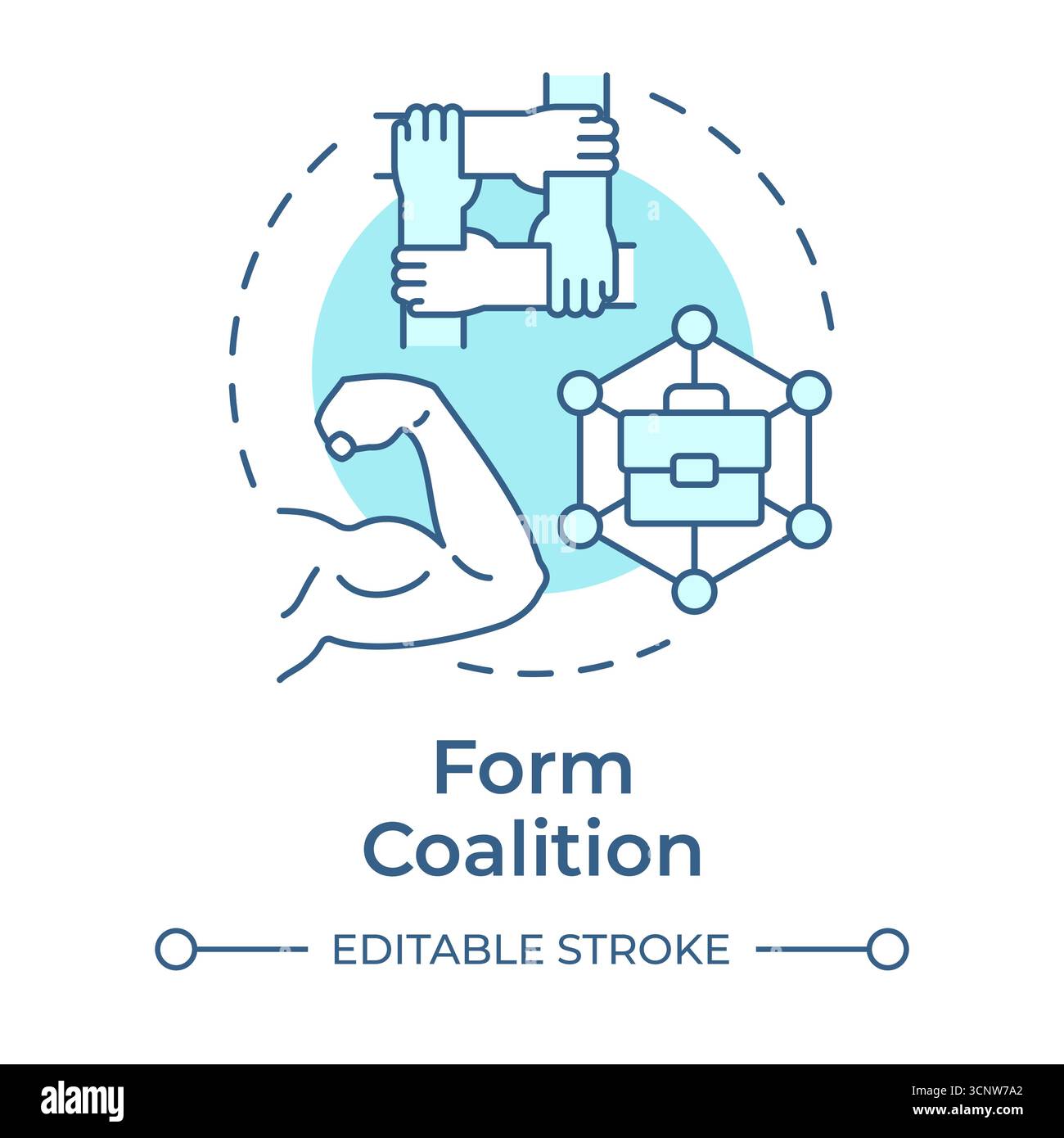 Form coalition soft blue concept icon Stock Vector