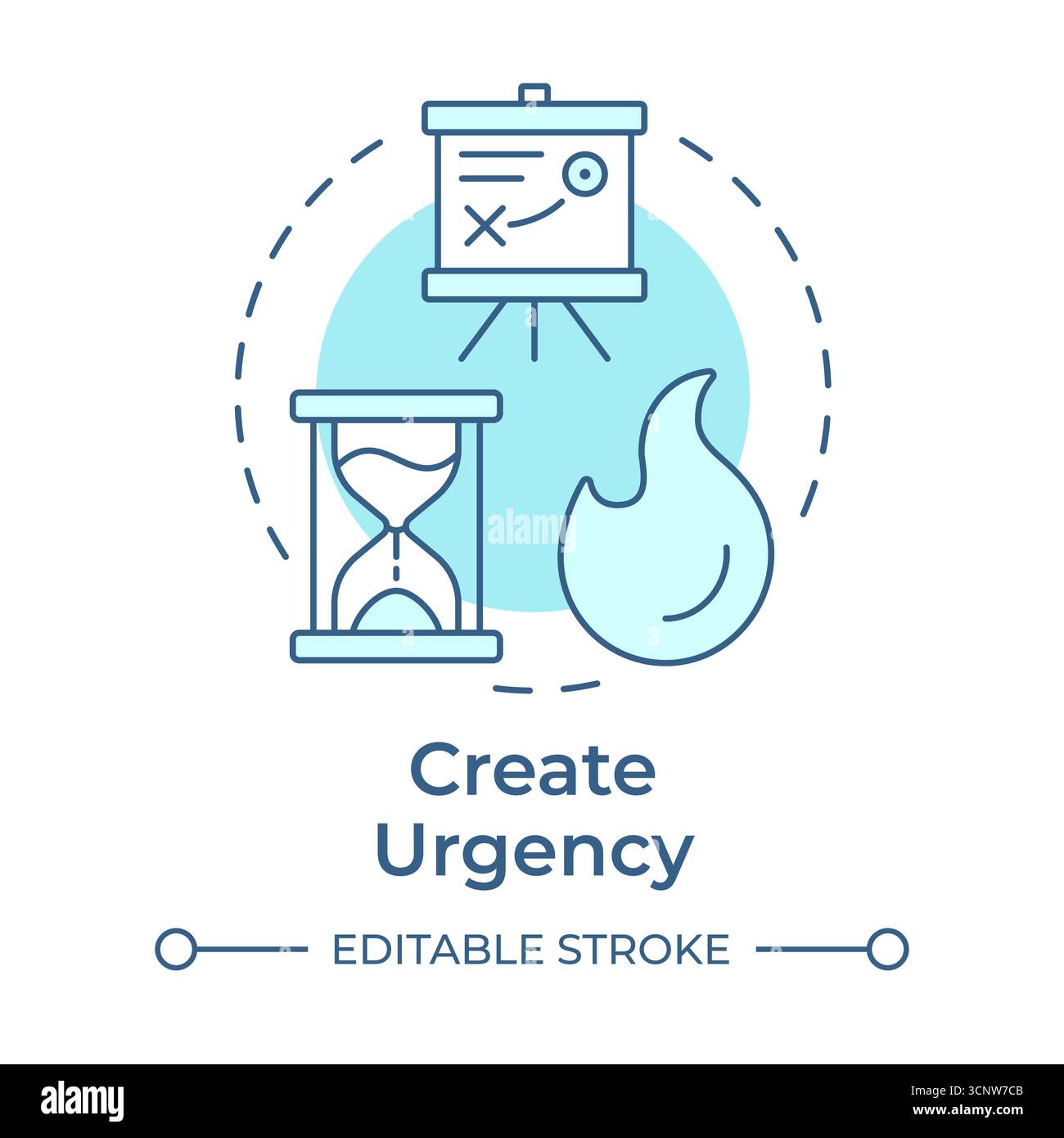 Create urgence soft blue concept icon Stock Vector