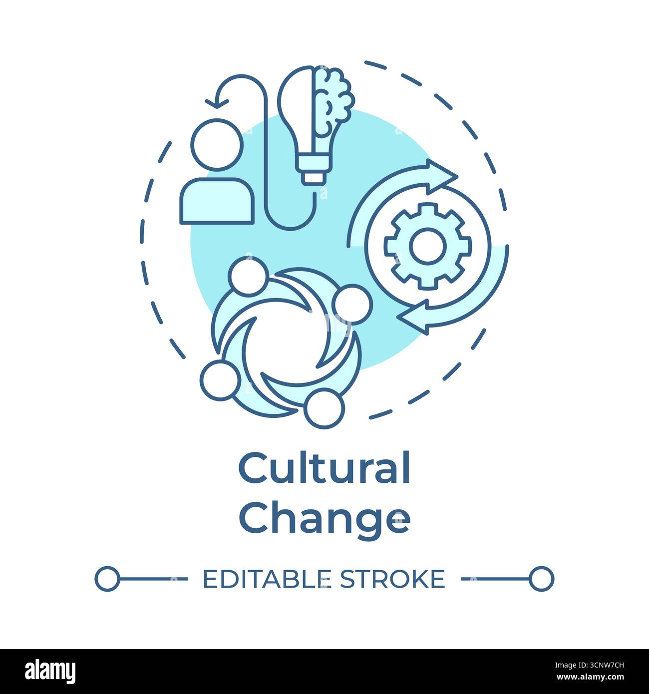 Cultural change soft blue concept icon Stock Vector