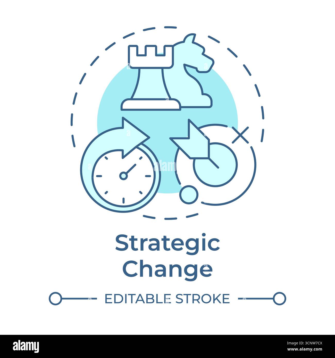 Strategic change soft blue concept icon Stock Vector