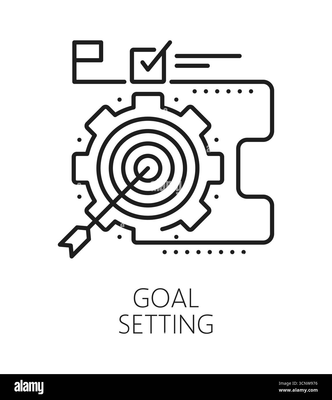 Goal setting life skills line icon or sign. People goal setting ability ...