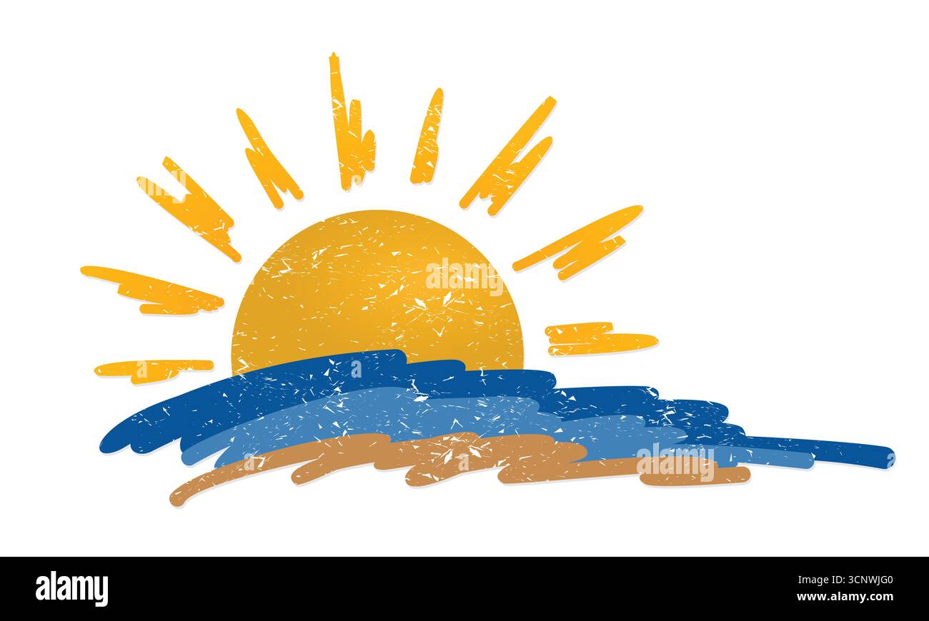 Sun Rise Basic The sunrise symbol with sea and beach Stock Vector Image & Art - Alamy