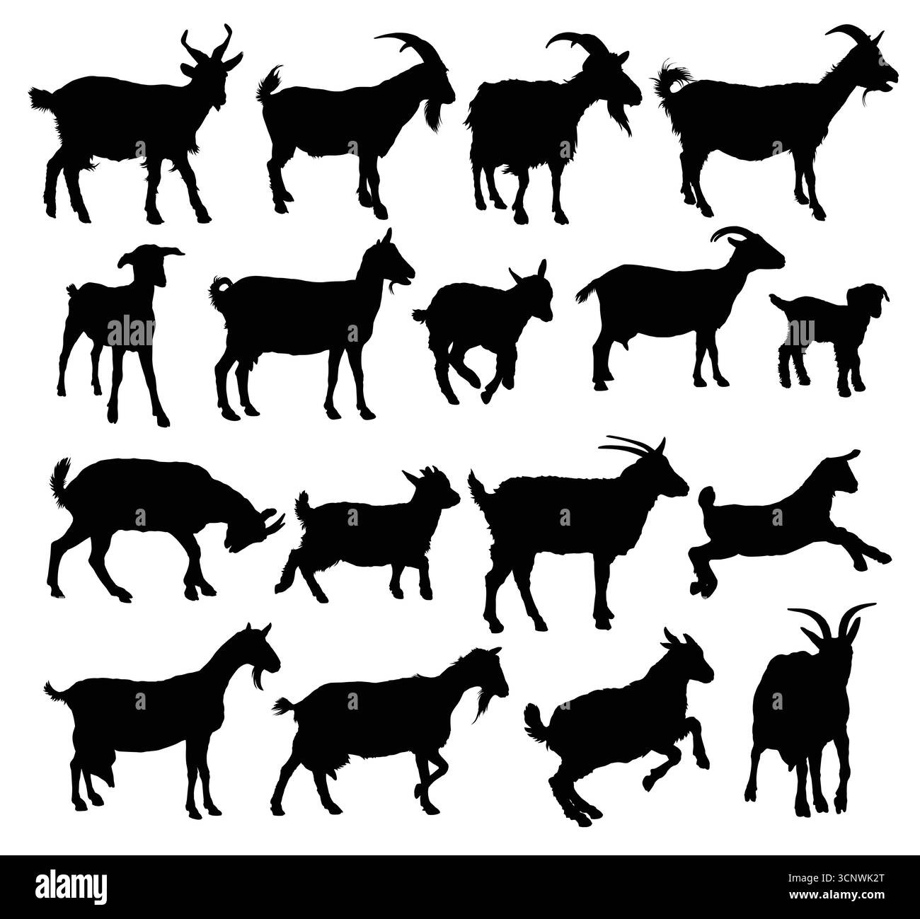 Farm animals goats Stock Vector Images - Alamy