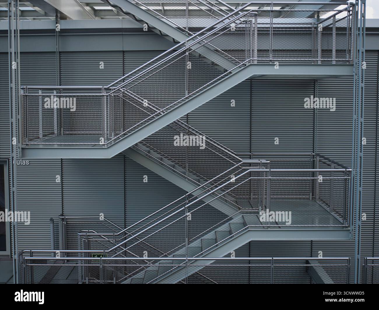 Minimalist Steel Fire Escape Staircase - A full-frame, detailed shot of ...