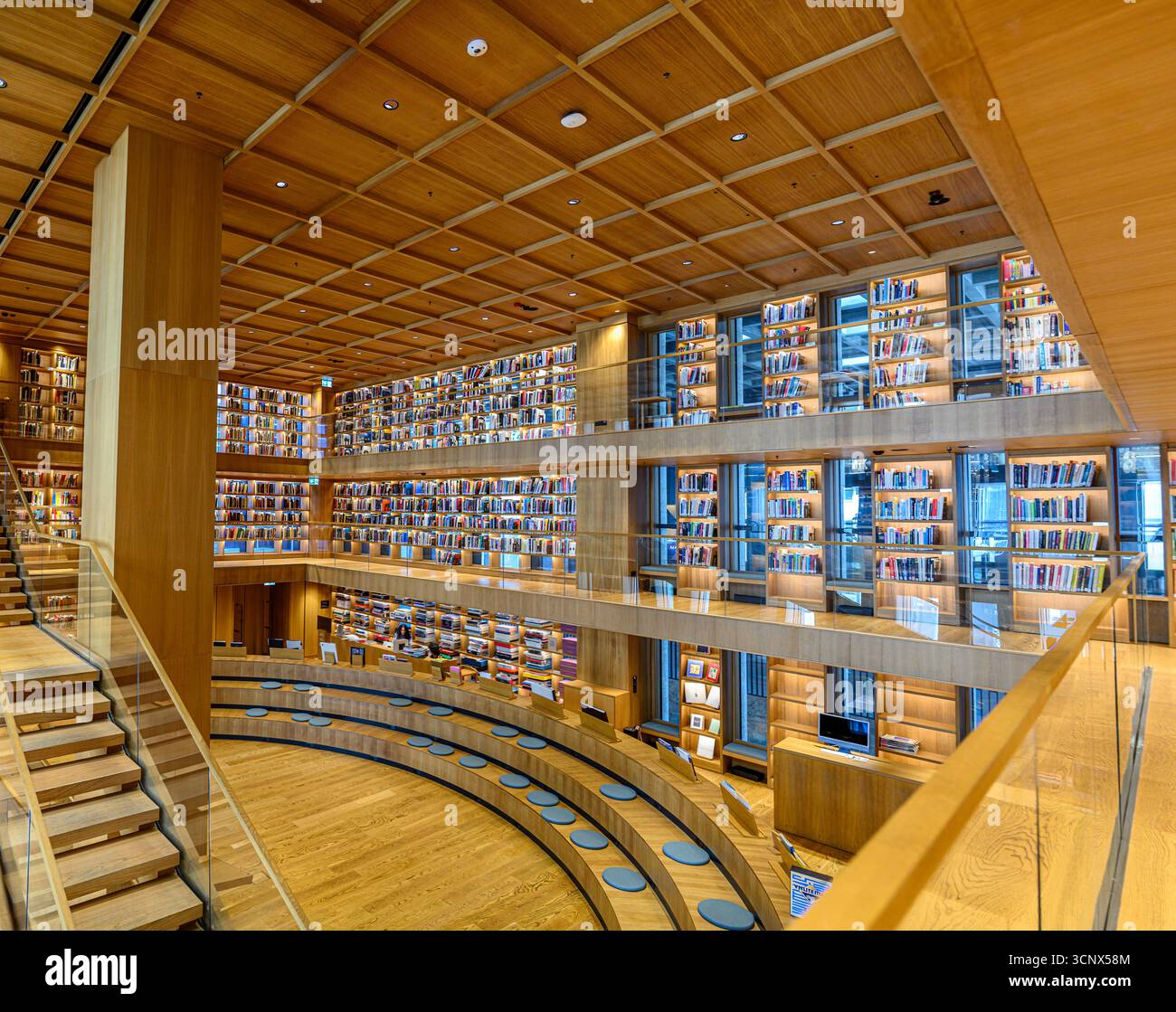 Library inside the Ataturk Cultural Center, Istanbul, Turkiye Stock ...