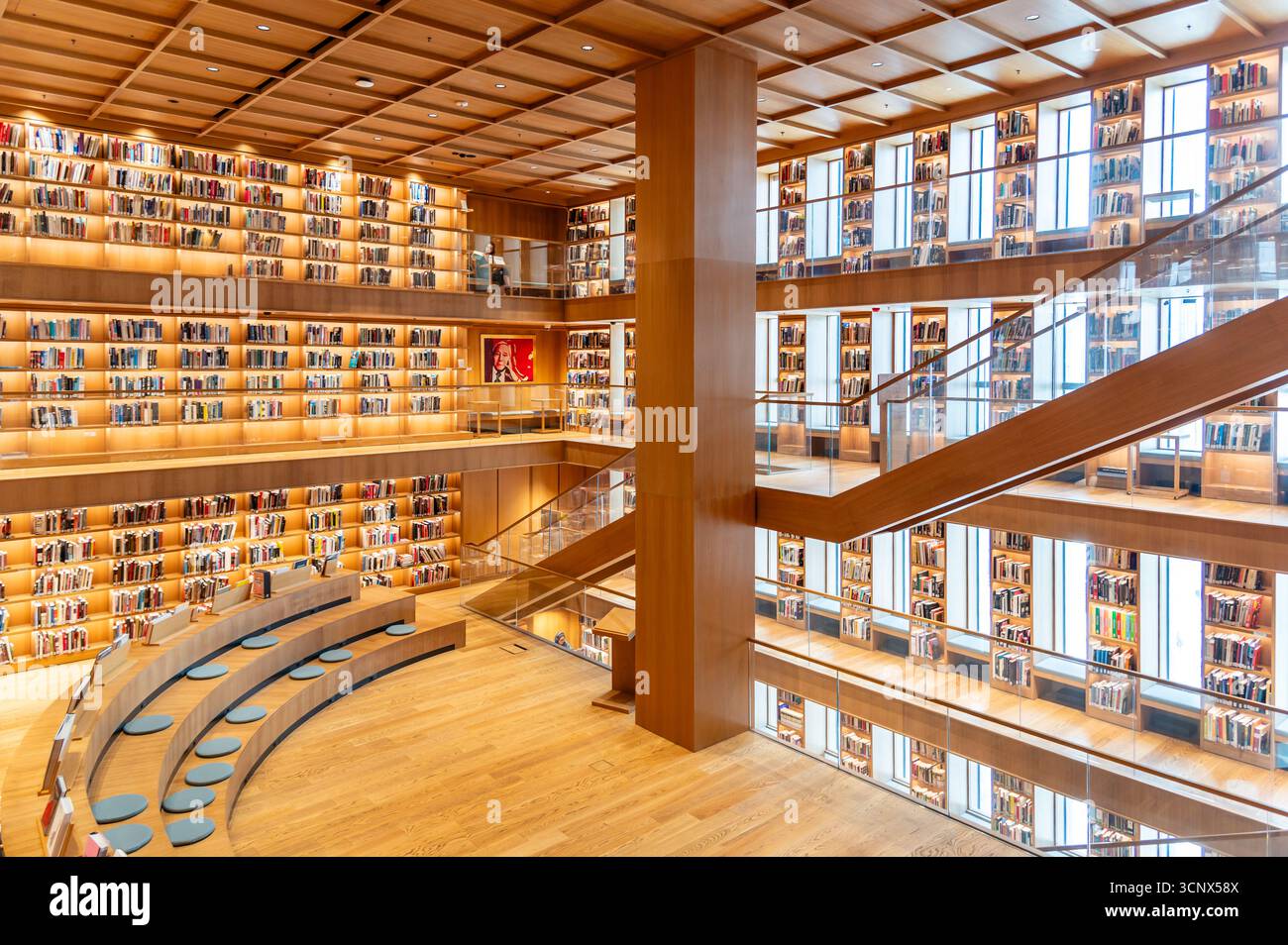 Library inside the Ataturk Cultural Center, Istanbul, Turkiye Stock ...