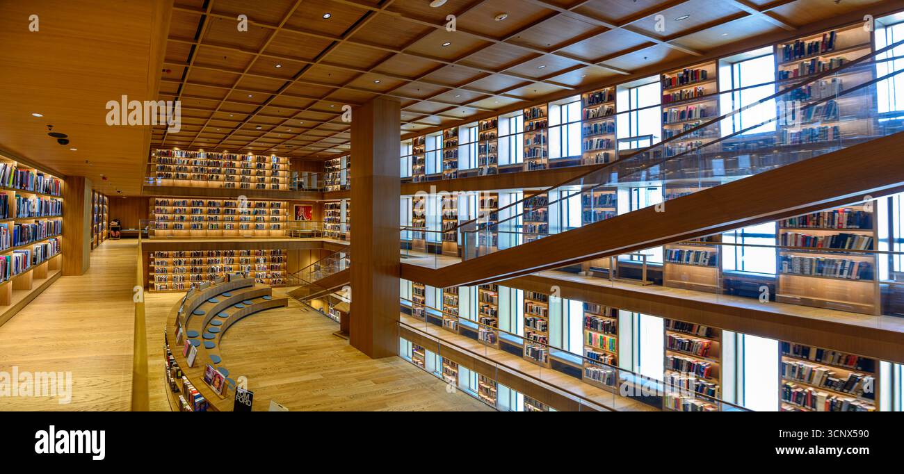 Library inside the Ataturk Cultural Center, Istanbul, Turkiye Stock ...